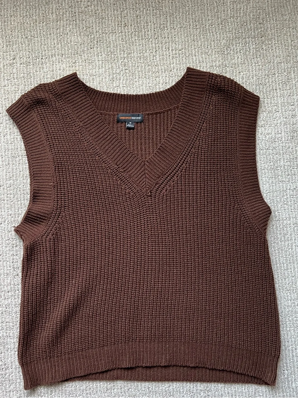 Brown Oversized Sweater Vest